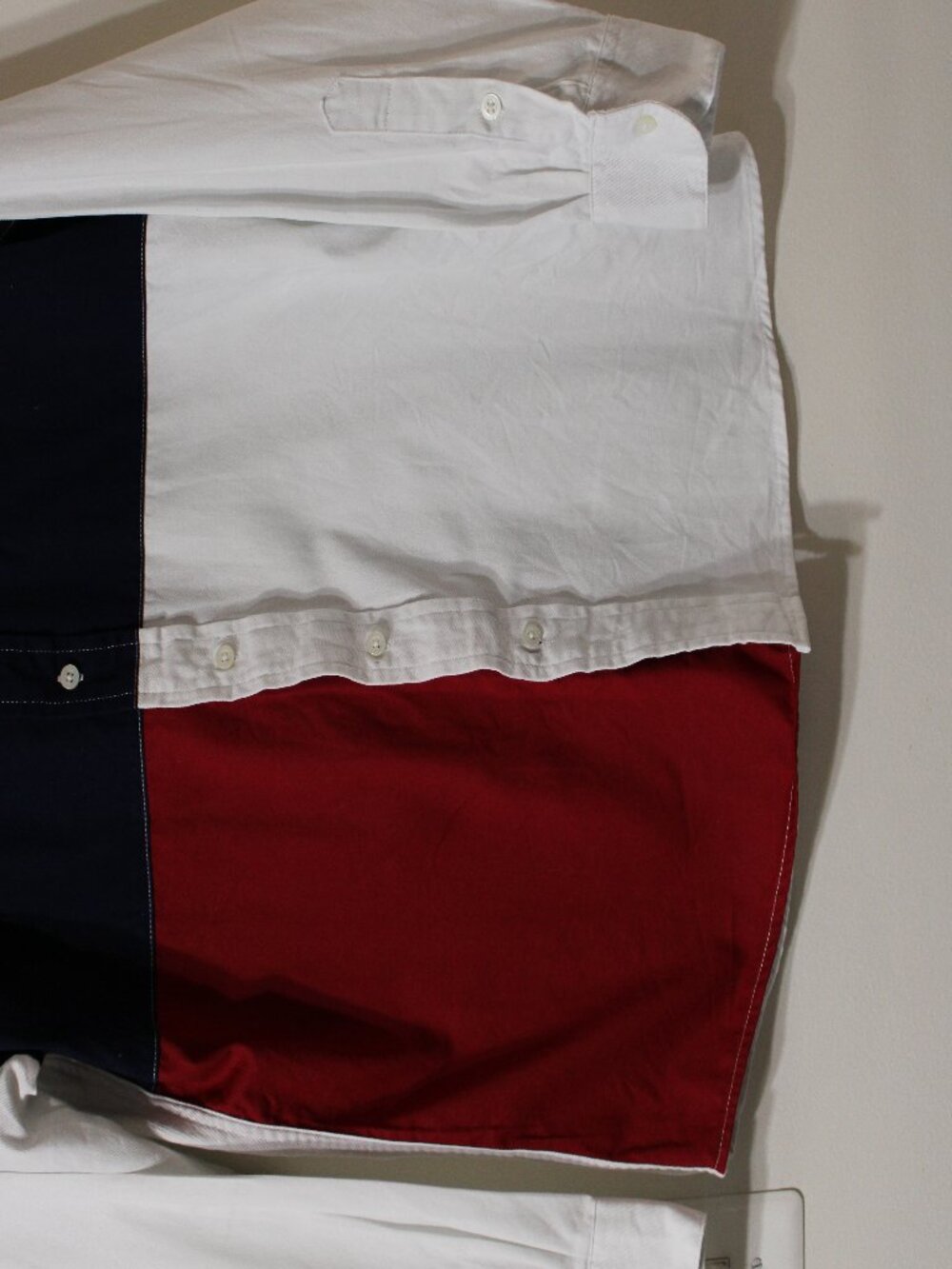 Wrangler Western Texas Flag Color Block Button Down Long Sleeve Shirt - Picture 3 of 12
